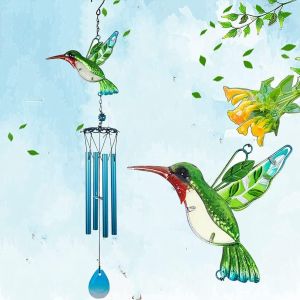 Colibri - Carillon en mousse à mémoire de forme pour maman - Carillon papillon en vitrail pour jardin, maison, anniversaire, cadeau commémoratif. - Neuf
