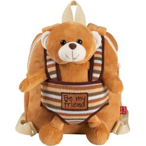 ERYI-Petit Sac À Dos Peluche Pour Enfant Garçon Fille 3 4 5 Ans - Mini Cartable De Voyage Réversible Et Animal Amovible Pour École Maternelle - Jouet Doux Et Sacoche Pour Tout Petits - 22X25X3 Cm - Neuf