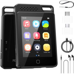 CHECARZHN--NO1-Lecteur Mp3 64 Go Intégré Avec Écran Tactile Complet De 2.4"", Lecteur De Musique Bluetooth 5.0, Hifi Mp3 Avec Haut-Parleur/E-Book/Vidéo/Radio Fm/Enregistreur, Carte Tf Extensible À 128 - Neuf