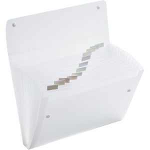 ERYI-Porte-Documents Extensible A4 U2013 Pochette Transparente À 13 Soufflets U2013 Dossier Multi-Sections Avec Fermeture Portefeuille À Bouton-Pression U2013 Porte-Documents Par (Transparent) - Neuf