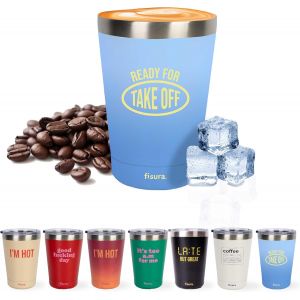 Eryi-Fisura U2013 Gobelet Isotherme Original "Ready". Gobelet Isotherme Bleu Pour Café À Emporter. Tasse À Café 310 Ml. Tasse Thermique En Acier Inoxydable. Sans Bpa. Tasse Pour Voiture. - Neuf