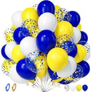 Ballons Pastel, 50 Pièces Arc-En-Ciel Macaron Bleu Rose Vert Jaune Violet Or Confettis Ballon Hélium Fille Garçon Enfant Anniversaire Mariage Valentin Graduation Proposition Mascarade Déco - Neuf