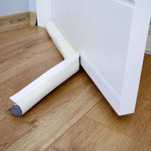 Kalanka-Boudin De Porte 90cm : Anti Froid Bas De Porte Unilatéral Avec Joint Auto-Adhésif, Protection Contre Les Courants D`Air Et Le Bruit,Weather Stripping Door Seal Strip (Blanc) - Neuf
