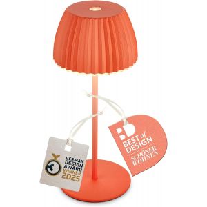 Eryi-- Riffle Mini Lampe De Table Led Sans Fil Ip44 Avec Bord Lumineux, 8,5 X 20 Cm, Variateur Tactile, Batterie Remplaçable, Lampe De Chevet Sans Fil, German Design Award Winner 2025, Orange - Neuf