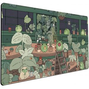 Cute Frog Pattern Mouse Pad Green Kawaii Large Gaming Mat for Computer,Keyboard,Laptop,Girls Home Office Accessories (80 x 40 cm)-Includes - Neuf