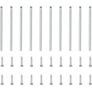 KAL-24X1Mm Inox Acier Tube Friction Goupilles Montre Sangle Pression Barres Goupille Avec Rivet Se Termine Bande Fermoir Boucle 10 Pcs - Neuf