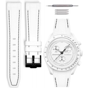 Kal-Bracelet De Montre Caoutchouc Compatible Avec Omega X Swatch Moonswatch 20mm - Neuf