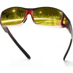 Lunettes De Vision Nocturne Lunettes Pour Conduite Par Temps Pluvieux, Brumeux Lunettes Polarisées Anti Éblouissement Se Posant Par-Dessus Des Lunettes 8953y - Neuf