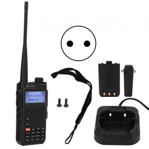 Talkie-walkie double bande VHF UHF, radio bidirectionnelle, appel d'urgence SOS avec support de charge, prise UE AC220V - Neuf