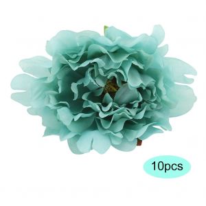 Hjlian Lot De 10 Pivoines Artificielles Bleu Saphir Pour Decoration De Maison, De Mariage Ou De Fete - Neuf