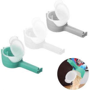 3 Pinces De Sac Pour La Nourriture,Pinces De Sac De Stockage De Nourriture Avec Bec Verseur,Pinces Pour Aliments Versées,Clips D'étanchéité,Pinces De Sac De Chips De Cuisine,Clips D'étanchéitépou - Neuf