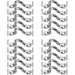 Letnerny-20 Pièces Pontet Inox, Plaque Oeillet Acier Inoxydable, Boucles De Pont En Acier Inoxydable, Boucles De Pont Pour Kayaks, Pontet Inox Oeil, Avec 40 Pièces Vis, Pour Kayak Canoe Rigging, 4mm - Neuf