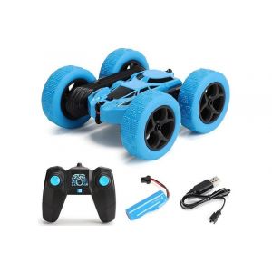 Voiture t&eacute;l&eacute;command&eacute;e 4x4 2,4 GHz, double face, rotative &agrave; 360 degr&eacute;s, pour enfants - Bleu - Neuf