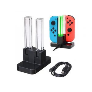 Station De Charge Pour 4 Manettes Joy-Con Nintendo Switch Avec Indicateur Led Et C&acirc;ble Type-C - Neuf