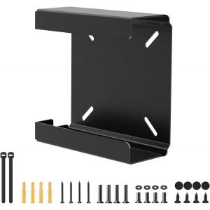 TUHU-Mini Support En Métal Pour Pc Beelink Ser6,Ser8,Eqr6,Eqi12 Mini Pc - Support Vesa / Support Mural / Sous Bureau - Noir - Montage Facile - Avec Bande Velcro Pour Organiser Les Câbles - Neuf
