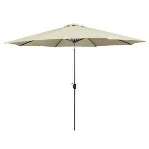 Parasol Hexagonal - Marbueno Summer - D300 Cm - Beige - 8 Baleines En Acier - Double Toit Chemin&eacute;e - Polyester 180 G/M&sup2; - Neuf