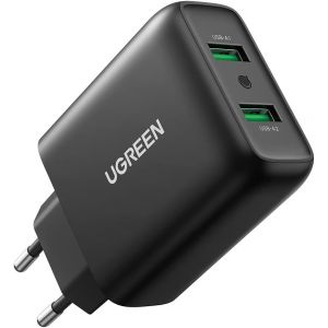 Kalanka-18w Quick Charge 3.0 Chargeur Secteur Usb 2 Ports Compatible Avec Galaxy S10 S9 A50 A20e, Redmi Note 10 Pro 9 Tablettes Smartphones - Neuf