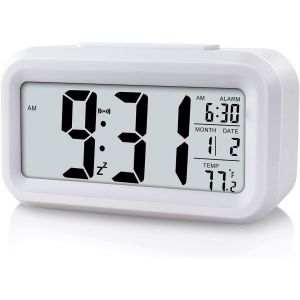 Eryi-Réveil Numérique À Affichage Led - Horloge Pour Enfants - Horloge De Chevet Avec Fonction Snooze Et Batterie - Affichage De La Date, Du Calendrier, De La Température - Pour La Maison, Le Bureau- - Neuf