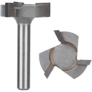 KAL-Mèche De Toupie En T, Tige De 6Mm Mèche De Toupie À 3 Cannelures En Acier Au Carbone 45# Avec Tête De Coupe En Alliage Fraise À Bois Outils De Travail Du Bois(6Mm Shank) - Neuf
