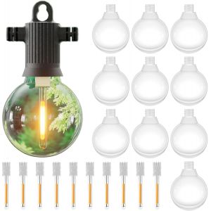 10 Ampoules + 10 Filaments De Remplacement Pour Les Lumières En Guirlande Extérieures De,Led 2700k Blanc Chaud,10 Paquets Pour S14,St38,G40 - Neuf