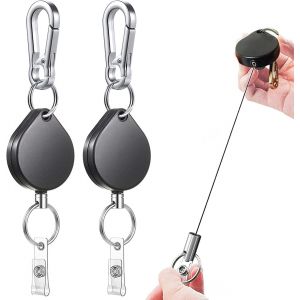 ¿80cm¿2PCS Rétractable de Keychain de la Carte d'Étudiant Trousseau Extensible porte-Badge tour de Cou Badge - Neuf
