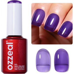 Vernis Semi Permanent Transparent, Violet Profond Transparent Gelée Gel Nail Polish Naturel French Vernis Gel Uv Printemps Eté Cristal Vernis À Ongles Gels Soak Off Uv Led 15ml - Neuf