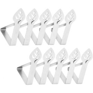 ChenQuanSarl-Pince Nappe Inoxydable,10 Pcs Pince Nappe Clip Exterieur Ajustable Attache Nappe De Table Exterieur Pour Cuisine Bureau Restaurant Pique-Nique Mariage Fête - Neuf