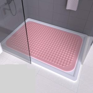 Tapis De Douche Rectangulaire, Grand Tapis De Salle De Bain Antidérapant, Tapis De Bain Pour Salle De Douche Domestique, Tapis De Sol Pour Toilettes, Tapis De Bain De Massage Des Pieds En Pvc - Neuf