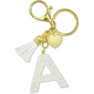 KAL-Porte-Cl&eacute;s En Forme De Coeur, Pendentif De Sac &Agrave; Main Pour Femme Et Fille, Porte-Cl&eacute;s Pour Sac &Agrave; Dos (Lettre V) - Neuf