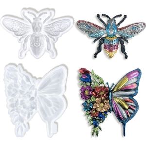 Kalanka-Lot De 2 Moules En R&eacute;sine De Silicone En Forme De Libellule Et De L&eacute;zard, Grands Moules En R&eacute;sine &Eacute;poxy 3d Pour Suspension Murale, D&eacute;coration De Bureau, D&eacute;coration De G&acirc;teau Au Chocolat-Kalanka - Neuf