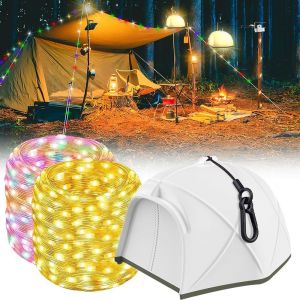 KAL-Guirlande Lumineuse Rétractable Pour Camping, 10,1 M Avec 6 Modes, Étanche Ip44, Rechargeable Par Usb, Guirlande Lumineuse De Camping Pour Tentes, Jardin - Neuf