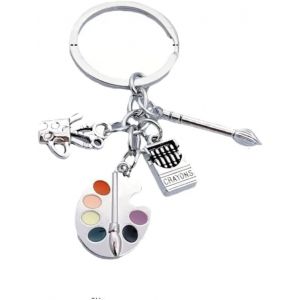 Kal-Porte-Cl&eacute;s De Poche &Agrave; Double Anneau En Acier Inoxydable Th&egrave;me Passions : Sport, Football, Musique, Machines, Art, Travail, Passepoils.. Unisexe, Excellente Id&eacute;e Cadeau - Neuf