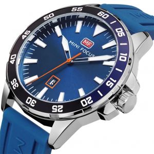 Mini Focus Hommes Analogique &Eacute;tanche Bracelet En Silicone Quartz Montre De Sport Montre-Bracelet (Bleu) - Neuf