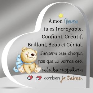 Ershi-Neveu Acrylique Plaque Inspiration Diplôme Cadeaux Hommes Anniversaire Noël Apprécier Souvenirs Coeur Bureau Signe Décoratio[321] - Neuf
