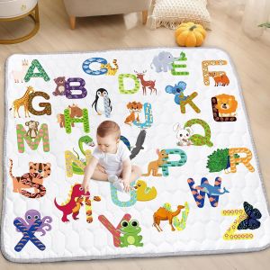 Tapis De Jeux Bebe, Antid&eacute;rapant Tapis Rampant B&eacute;b&eacute; 127x127cm, Animaux Tapis De Motricit&eacute; B&eacute;b&eacute; Pliable, Coton Tapis D'&eacute;veil Enfants Epais Avec R&egrave;gle, Applicable &Agrave; Int&eacute;rieur/Ext&eacute;rieur/Cl&ocirc;ture - Neuf