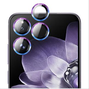 KAL-Protection Compl&egrave;te Cam&eacute;ra Arri&egrave;re Protecteur Compatible Avec Xiaomi Mix Flip, Double ProtectionMetal + Verre Tremp&eacute;, Verre Tremp&eacute; Camera - Colorful - Neuf