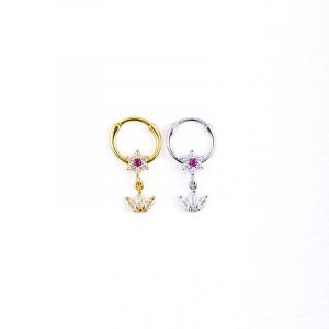3pcs Anneau De Nez En Acier Inoxydable Avec Pendentif En Zircon, Papillon, Queue De Poisson, Septum, Boucle D'oreille, Bijoux-Fleur À Cinq Pétales De Couleur Acier (Simple) - Neuf