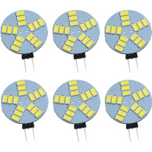 Kal-Pack De 6 Ampoules Led Dimmable G4, Ampoule De Projecteur G4 Ronde Dc 12v, 1.5w 240lm, Remplacement De L'ampoule Halogène 10w, Éclairage À 120 ° - Neuf