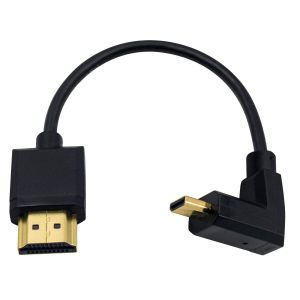 ERYI-Câble Hdmi Vers Micro Hdmi, Extrêmement Fin Et Flexible, Câble Micro Hdmi Mâle Vers Hdmi Mâle, Prise En Charge 1080P, 4K, 3D (Coudé Vers Le Haut 15 Cm) - Neuf