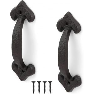 Antique en Fonte, Poignée de Porte, 2 Pièces Coulissantes de la Poignée de Porte, Rétro, Poignée de Porte, une Gamme Complète d'Accessoires, pour la remise Portes, Garages, Placards - Neuf