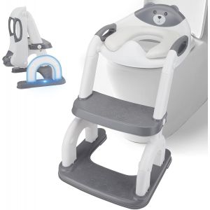 Chenquansarl-2 En 1 Reducteur Toilette Enfant,10 Niveau Hauteur Réglage,Conception Pliable,Rehausseur Toilette Enfant,Adaptateur Toilette Enfant,Adaptateur Wc Enfant Pour Toilettes Variables - Neuf