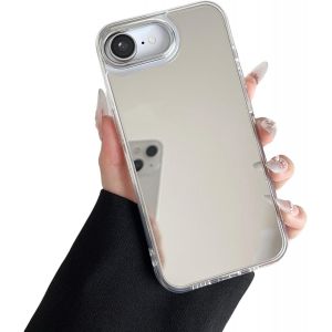 TTDAZ-Coque pour iPhone 16e, Etui Miroir de Luxe Clair Brillant Souple TPU et Rigide PC Mince, Objectif de Caméra Complet de Protection Antichoc Anti-Rayures pour iPhone 16e 6,1"" - Transparent - Neuf