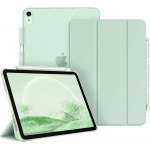 LORANKA-Coque pour iPad Air 11 Pouces (M3) 2025/(M2) 2024 et iPad Air 5e/4e G&eacute;n&eacute;ration 10.9 Pouces (2022/2020) - [Rangement de Stylet] &Eacute;tui Transparent Mat, Housse Fine, Vert Pastel - Neuf