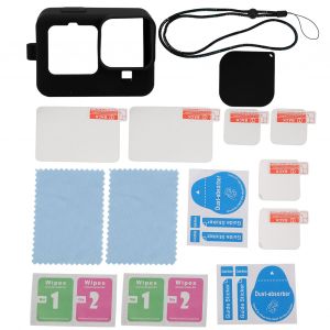Etui De Protection En Silicone, Film De Protection D'ecran, Capuchon D'objectif, Accessoires Pour Gropo 9 (Noir) - Neuf