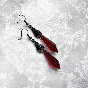 Boucles D'oreilles Chauve-Souris Noire Vintage Cristal Rouge En Forme De Larme Gothique Alternative Bijoux Gothique Cadeau Pour Les Femmes Chauve-Souris Boucle D'oreille Amant Halloween - Neuf