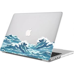 Coque pour MacBook Air 13 Pouces M4 M3 M2 2025 2024 2022, Protection Rigide Slim avec Fente A&eacute;ration Motif Vague - E.F.Connection - Neuf