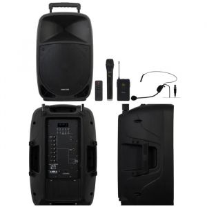 Enceinte Bluetooth SONO portable sans fil 700W St&eacute;r&eacute;o KARAOKE TWS- 2 MICROS UHF - Neuf