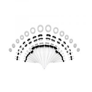 50pcs L'oreille S'étendant Kit¿Transparent¿ Silicone Tunnels Acrylique Cierges Et Des Bougies De Jauges De L'ensemble De L'?illet De L'extenseurs Pour Femmes Hommes Bijoux Piercing De Corps - Neuf