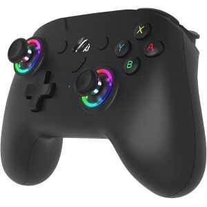 Hljhj-- Manette Sans Fil Pour Switch 2 / Switch - Bluetooth Avec Led, Vibrations Et Gyroscope - Noir - Neuf