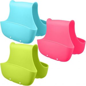 Lot De 3 Paniers D'&eacute;vier En Silicone (Bleu, Vert, Rose) - Neuf